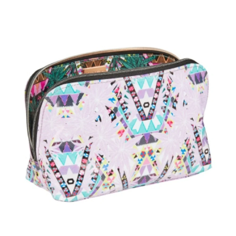 MARA HOFFMAN x Sephora *Kaleidescape* reversible green purple makeup bag pouch